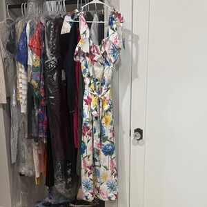 Floral Anne Klein Sleeveless Dress with Belt 12